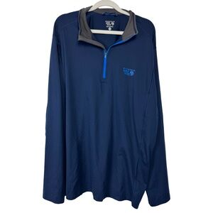 Mountain Hardwear Long Sleeve 1/4 Zip Pull Over Shirt Navy Men’s Size XL